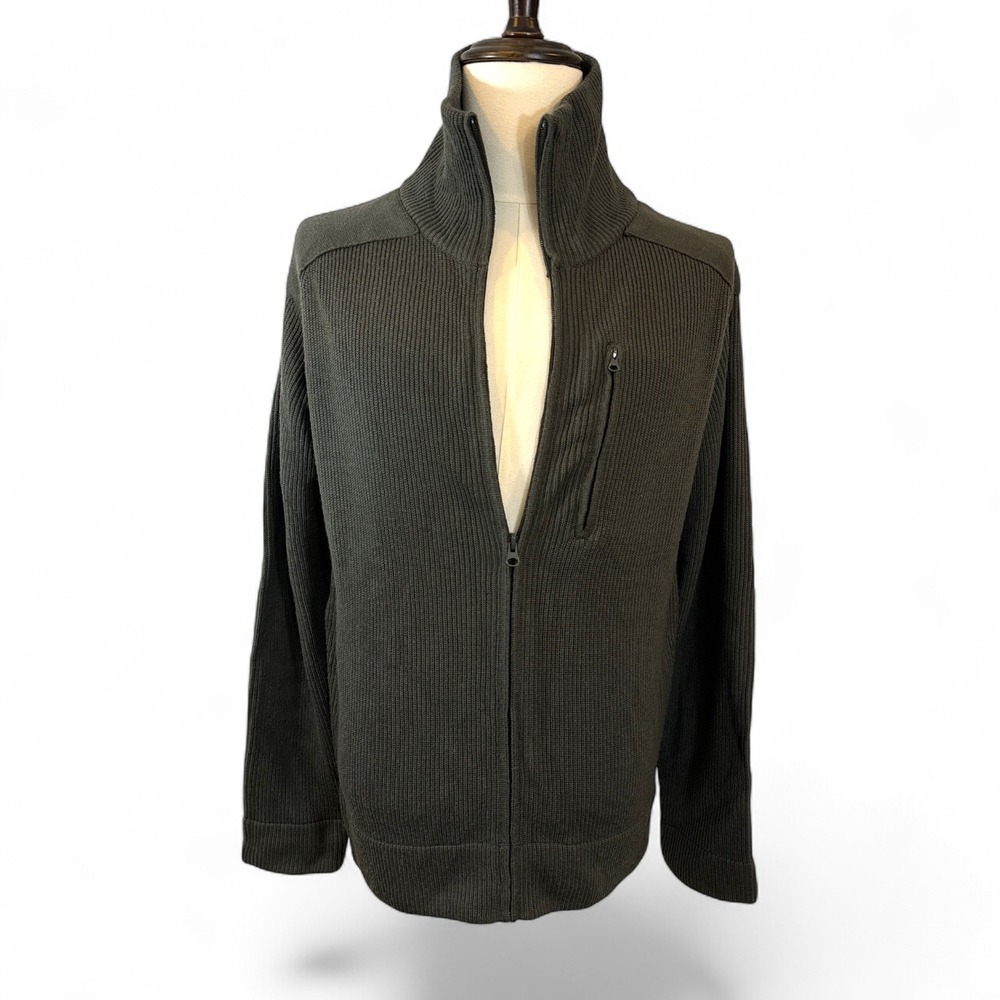 Triple Aught Design TAD Gear Green Label Merino Wool Full Zip Sweater Gray Large